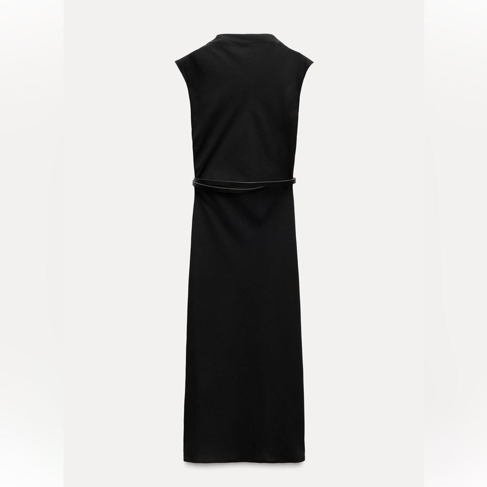 ZARA NWT ZW Collection Belted MIDI Dress - Picture 5 of 5